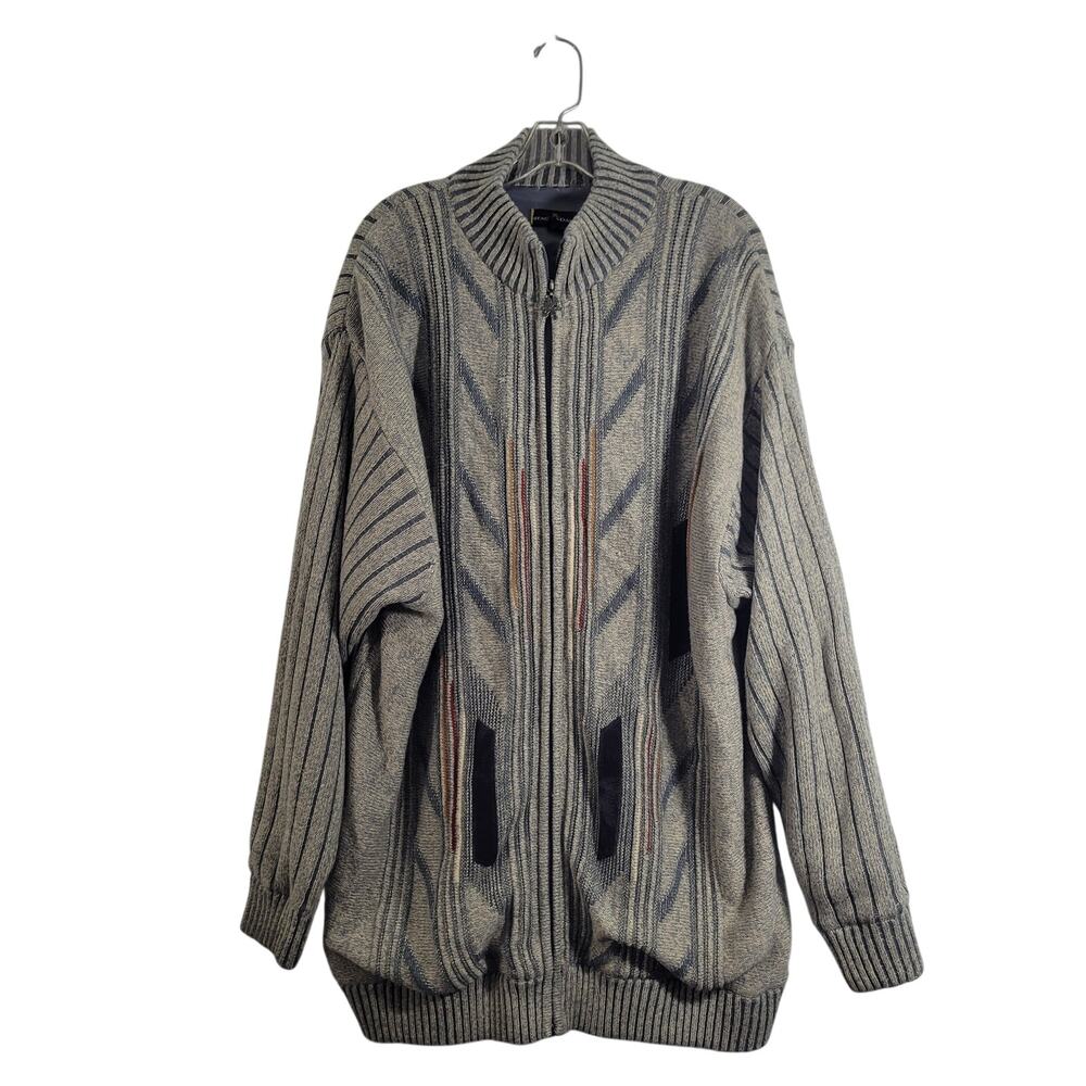 Stacy Adams Men's Knit Textured Zip Cardigan Sweater Size 4XL 52026-1Clo3
